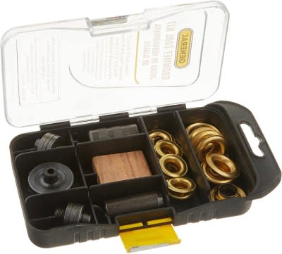 Pangda Grommet Tool Kit Grommet Setting Tool and 100 Sets Grommets Eyelets with Storage Box (1/2 inch Inside Diameter)