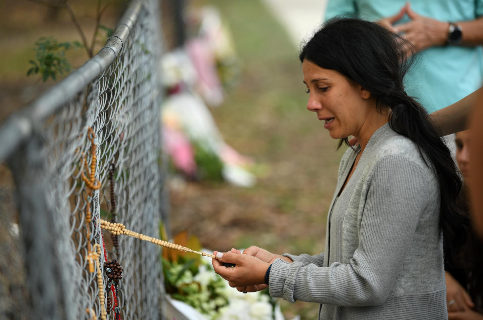 Leila Abdallah at the scene of the crash on Sunday. Source: AAP