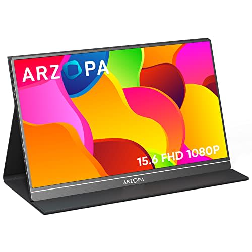 ARZOPA Portable Monitor, 15.6'' 1080P FHD Laptop Monitor USB C HDMI Computer Display HDR Eye Ca…