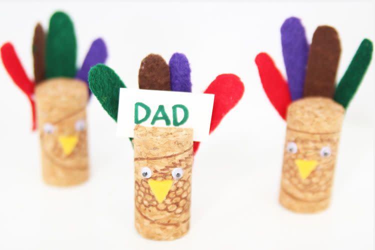 Wine Cork Turkey Place Cards