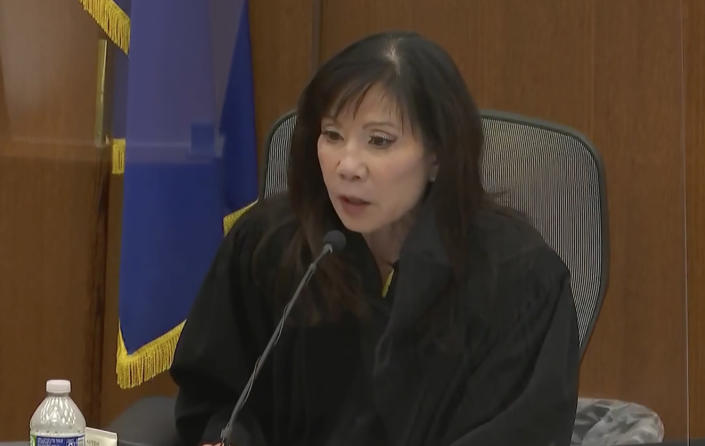 In this screen grab from video, Hennepin County Judge Regina Chu presides over jury selection Wednesday, Dec. 1, 2021, in the trial of former Brooklyn Center police Officer Kim Potter in the April 11, 2021, death of Daunte Wright, at the Hennepin County Courthouse in Minneapolis, Minn. (Court TV via AP, Pool)