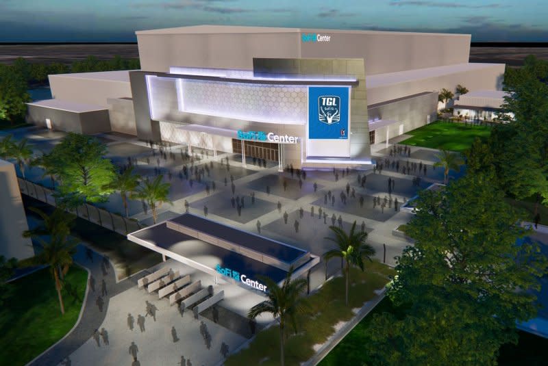 A campus-wide rendering of SoFi Center is shown in 2024 at the Palm Beach State College in Palm Beach Gardens, Fla. Photo courtesy of TGL presented by SoFi