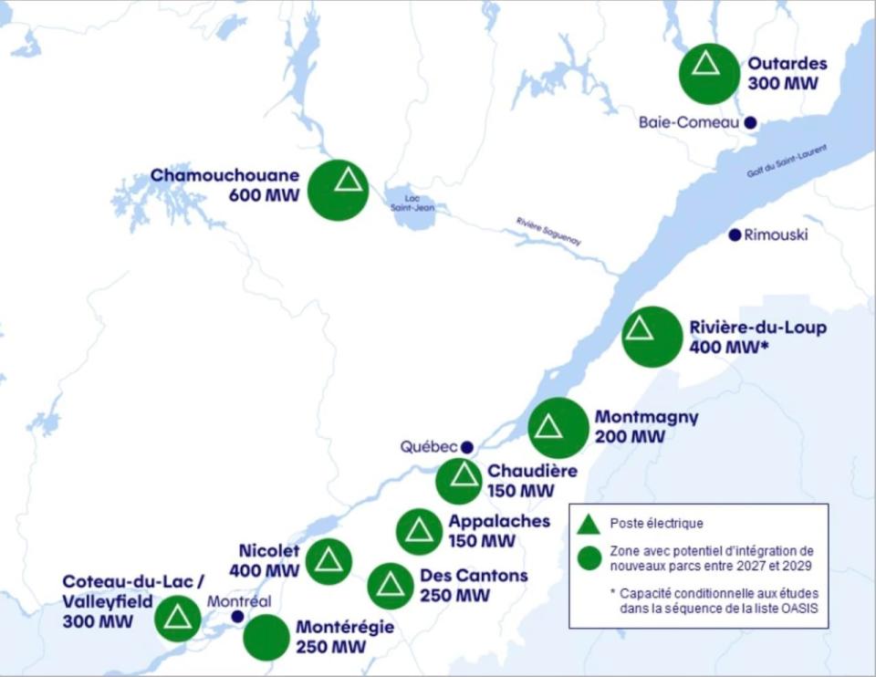 Hydro-Québec designated these 10 zones for the future projects in order to facilitate their integration to the wider electrical network.