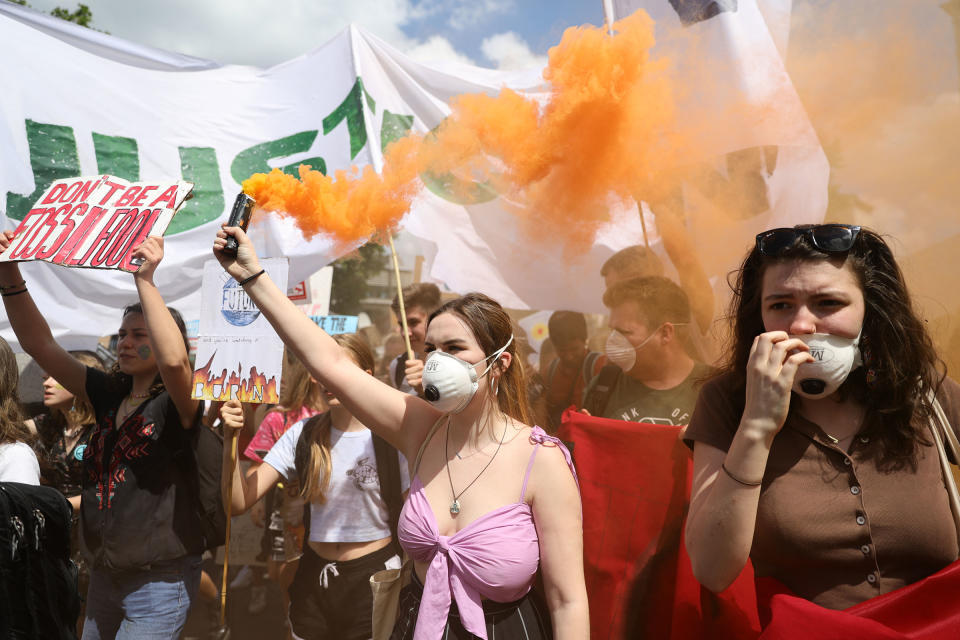 Students take part in a strike for the climate crisis in Westminster, London on May 24, 2019. | Aaron Chown—PA Images/Getty Images