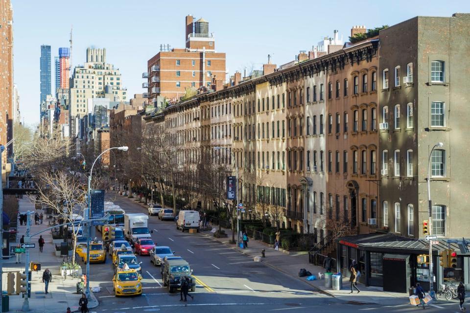 Apartment blocks in Manhattan on February 26, 2016 in New York.