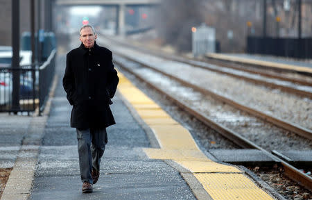 U.S. Congressman Daniel Lipinski arrives at the Chicago Ridge Metra commuter train station before campaigning for re-election in Chicago Ridge, Illinois, U.S. January 25, 2018. Picture taken January 25, 2018. REUTERS/Kamil Krzacznski