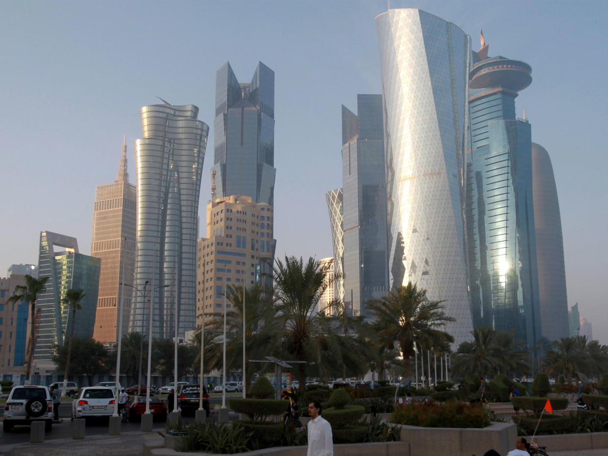 A man walks on the corniche in Doha, Qatar: Reuters