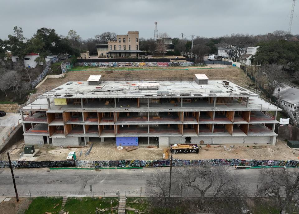 Construction started two years ago on the Colorfield condo project, yet the structure today still looks much like it did last spring.