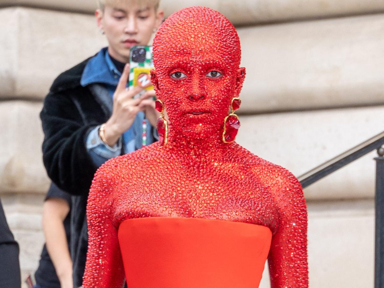 Doja Cat attends the Schiaparelli Haute Couture Spring Summer 2023 show as part of Paris Fashion Week on January 23, 2023 i