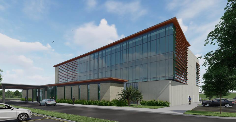 This is a rendering of a $25 million multispecialty surgery center and medical office building now under construction on Jacksonville's Southside.