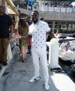 <p>Kevin Hart, who turns 38 on July 6, got his birthday festivities started early. “B Day swag,” he captioned this shot. The comedian’s white and blue outfit is certainly on theme. (Photo: <a rel="nofollow noopener" href="https://www.instagram.com/p/BWDxK5UjrCP/?taken-by=kevinhart4real" target="_blank" data-ylk="slk:Kevin Hart via Instagram;elm:context_link;itc:0;sec:content-canvas" class="link ">Kevin Hart via Instagram</a>) </p>