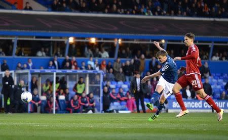 Britain Football Soccer - Birmingham City v Middlesbrough - Sky Bet Football League Championship - St Andrews - 29/4/16 Birmingham's Stephen Gleeson scores their first goal Mandatory Credit: Action Images / Tony O'Brien Livepic