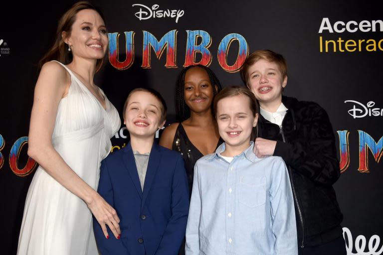 Angelina Jolie’s children melt hearts at Dumbo premiere as she stuns in white gown