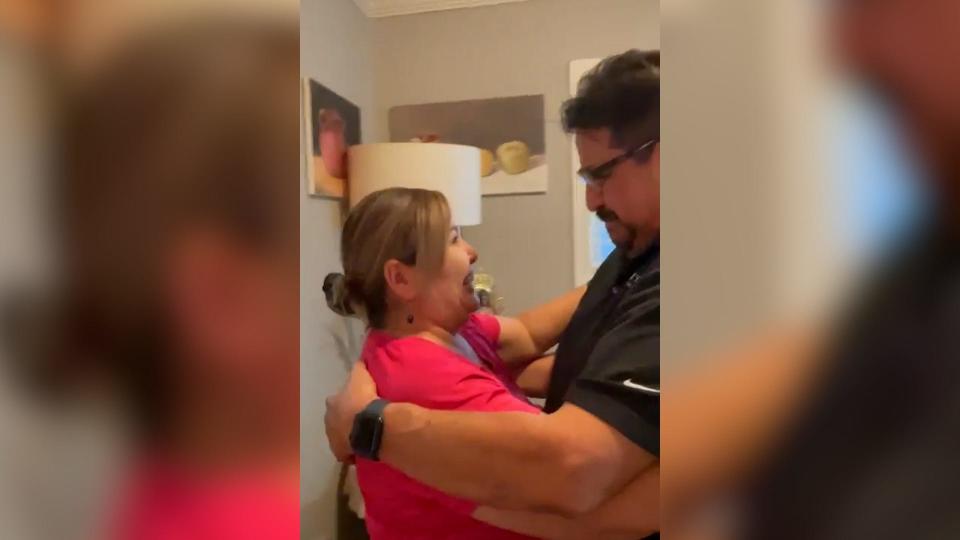 Benito Saavedra reunited with his sister Eva Saavedra in Dallas, Texas after being apart for 24 years after he immigrated to the United States.