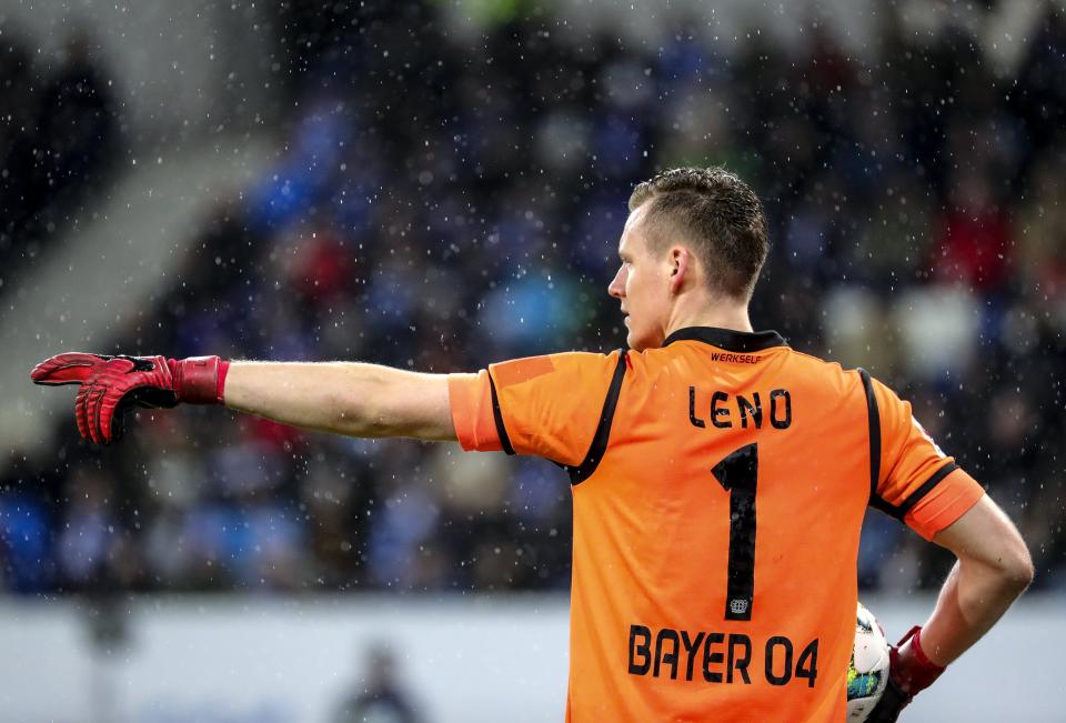 Bernd Leno in action for Bayer Leverkusen