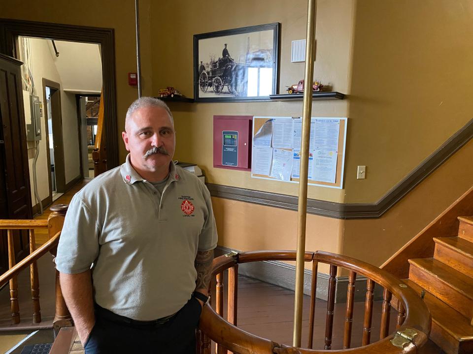 Taunton's brand new Fire Chief Steven Lavigne, who took the reins on Aug. 13 when former Fire Chief Timothy Bradshaw retired, in the fire station on Monay, Aug. 7, 2023.
