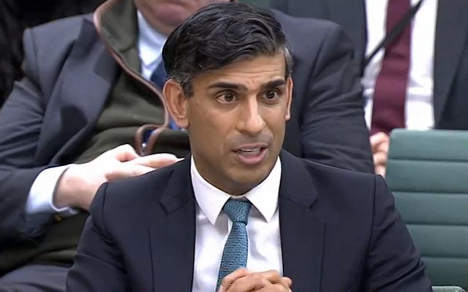 Rishi Sunak at a Parliamentary Liason Committee hearing on Tuesday