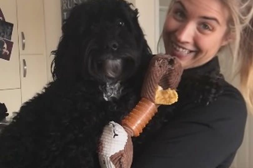 Gemma Atkinson with her dog Norman