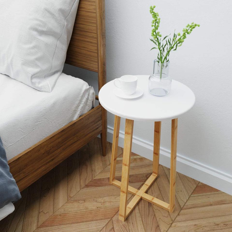 BAMEOS Side Table Modern Nightstand Round Side Table