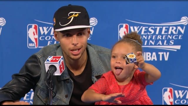 Stephen Curry's Daughter Steals the Show Again at NBA Postgame Interview