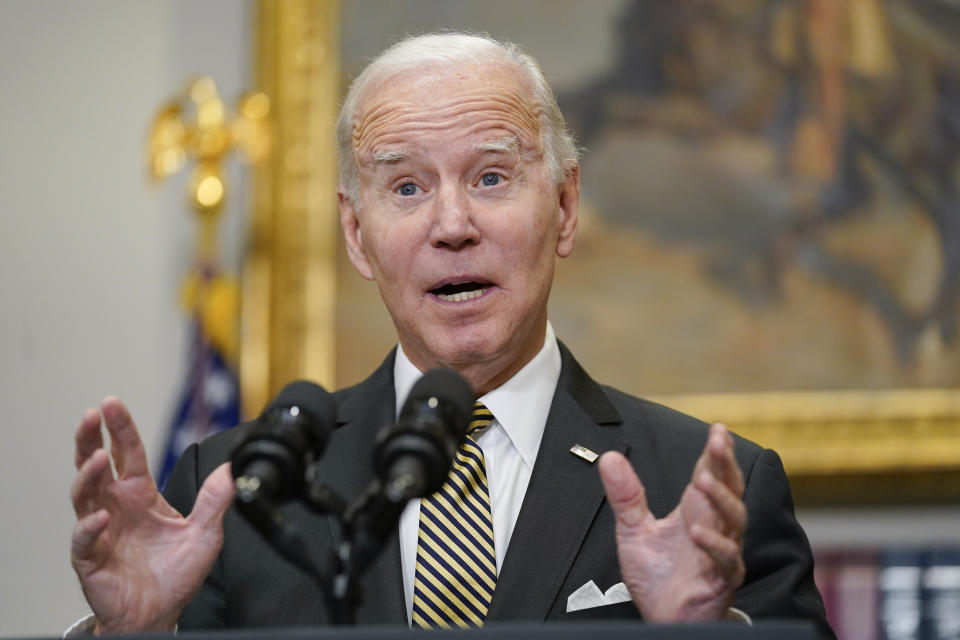 President Joe Biden speaks about energy and the Strategic Petroleum Reserve during an event in the Roosevelt Room of the White House, Wednesday, Oct. 19, 2022, in Washington. (AP Photo/Evan Vucci)