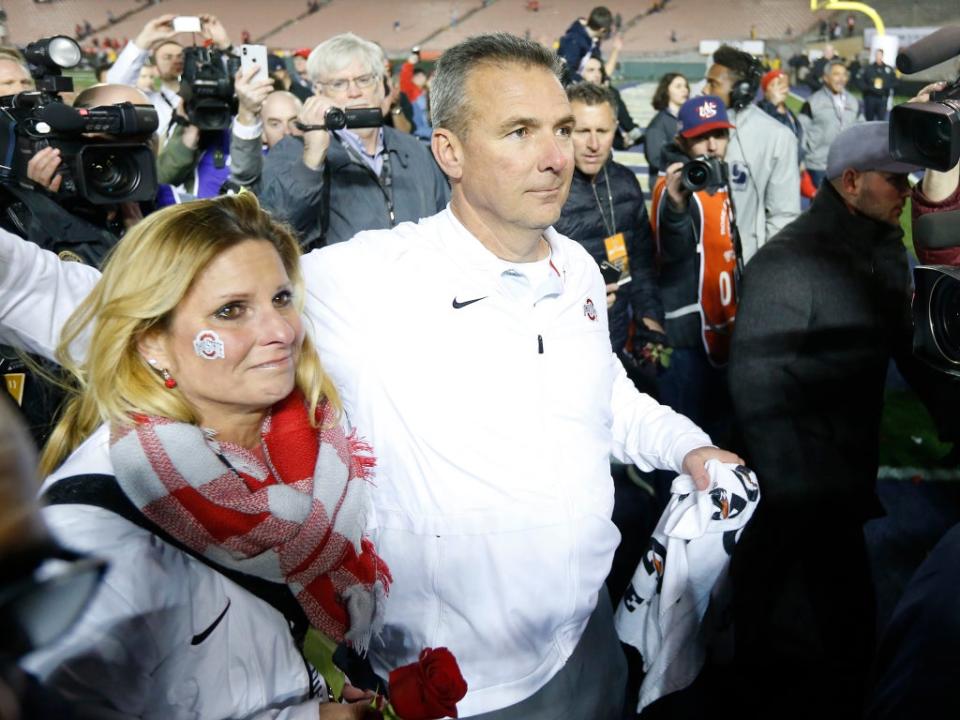 Shelley Meyer is sticking by her husband Urban Meyer (Charles Baus/CSM/Shutterstock)