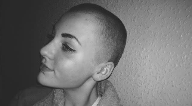 Niamh Baldwin shaved her hear for a cancer charity. Source: Facebook/ Niamh Baldwin