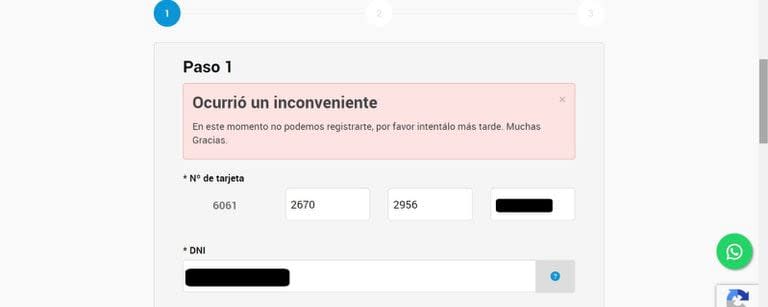 Desde el viernes, cientos de usuarios reportan inconvenientes para nominalizar sus tarjetas 
