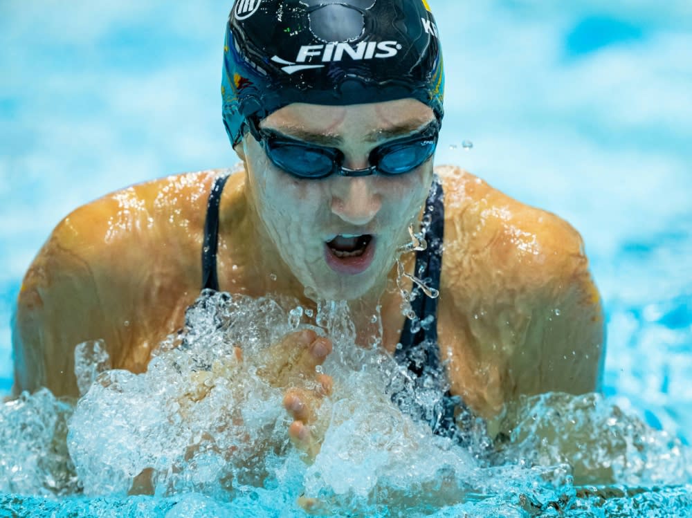 Paradedisziplin 100 Meter Brust: Elena Semechin. (IMAGO/Ralf Kuckuck Photography)