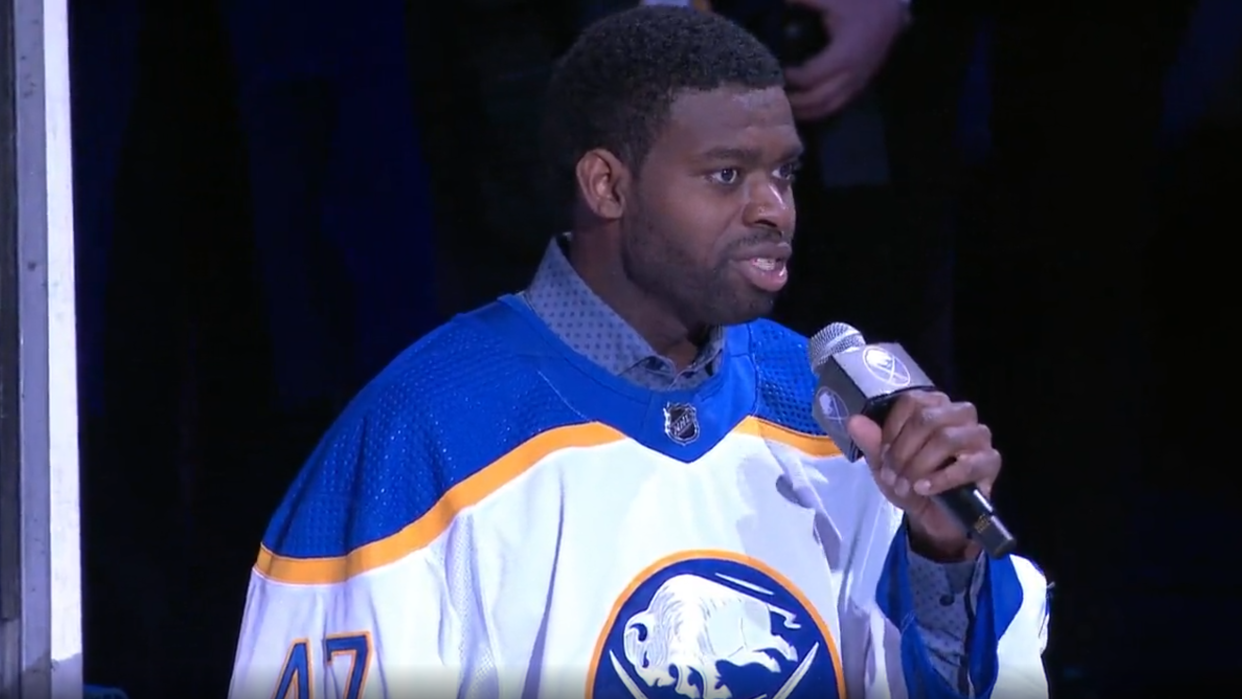 Ahead of Buffalo's final game of the season, injured goaltender Malcolm Subban performed 