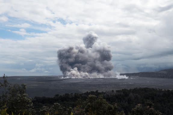 A June 6 plume from Kilauea's crater, Halema‘uma‘u.