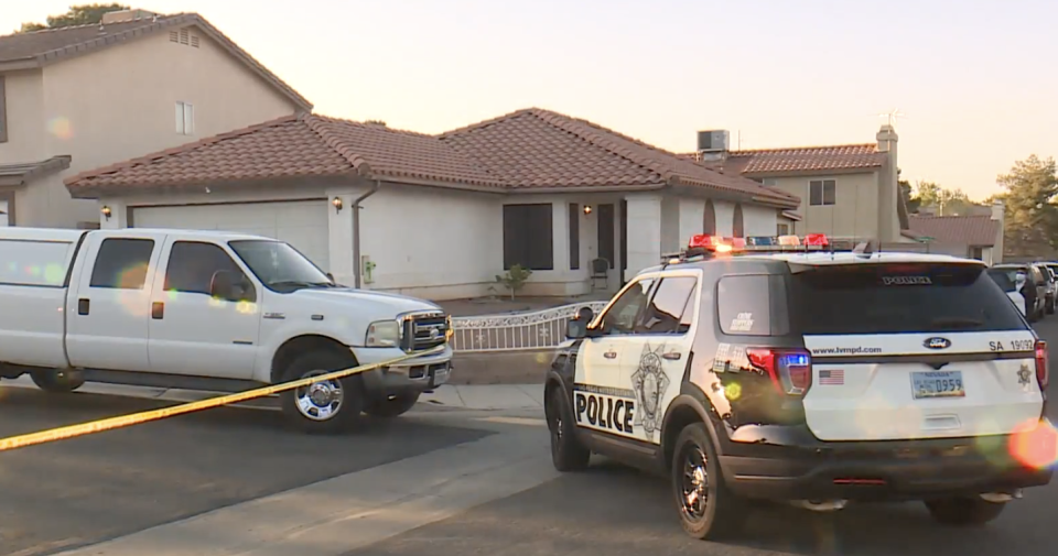 Police surround Daniel Halseth's home. Source: 8 News Now