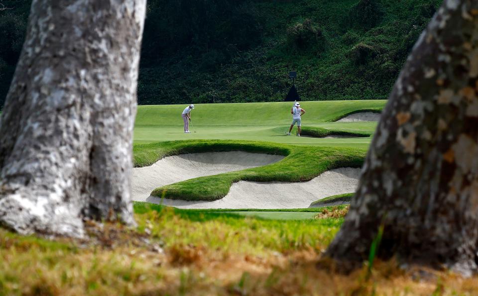 Ben Griffin of the United States putts on the sixth green during the second round of The Genesis Invitational at Riviera Country Club on February 16, 2024 in Pacific Palisades, California. (Photo by Ronald Martinez/Getty Images)