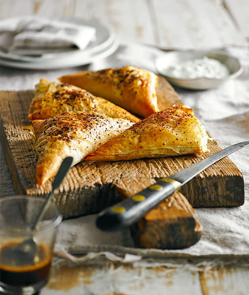 Get extra crunch for your munch with crispy filo pastry and walnuts.<br><br><a rel="nofollow" href="https://au.lifestyle.yahoo.com/better-homes-gardens/recipes/r/25375092/spiced-lamb-and-walnut-pastries/" data-ylk="slk:RECIPE: Spiced lamb and walnut pastries;elm:context_link;itc:0;sec:content-canvas" class="link ">RECIPE: Spiced lamb and walnut pastries</a>