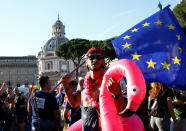 <p>A reveller takes part in the Gay Pride Parade in Rome, Italy, June 9, 2018. (Photo: Stefano Rellandini/Reuters) </p>