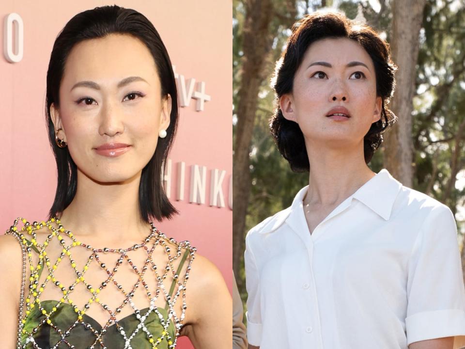 Mari Yamamoto at the global premiere of Apple's "Pachinko" at Academy Museum of Motion Pictures at Academy Museum of Motion Pictures in Los Angeles, and as Keiko in "Monarch: Legacy of Monsters."