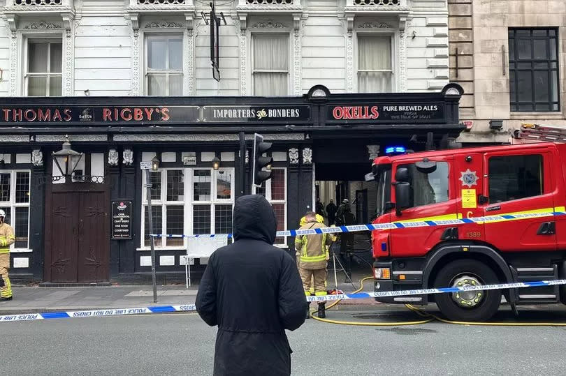 Several fire engines were present on Dale Street