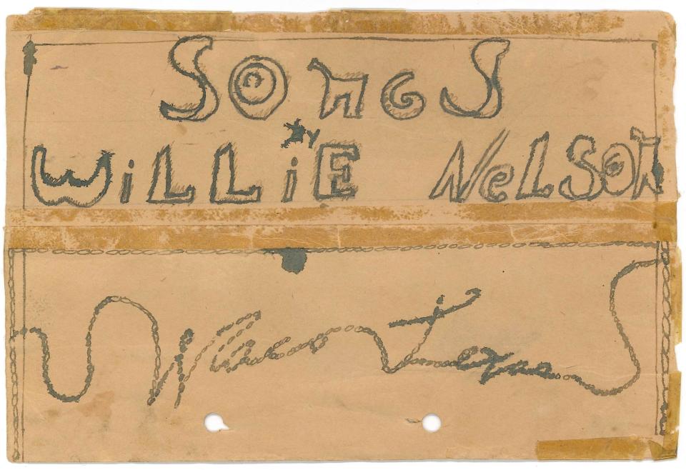 An image of Willie Nelson's songbook from the "Energy Follows Thought" book.