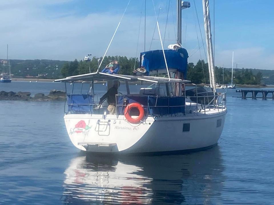 The couple were forced to abandon their solar-powered yacht (Facebook)