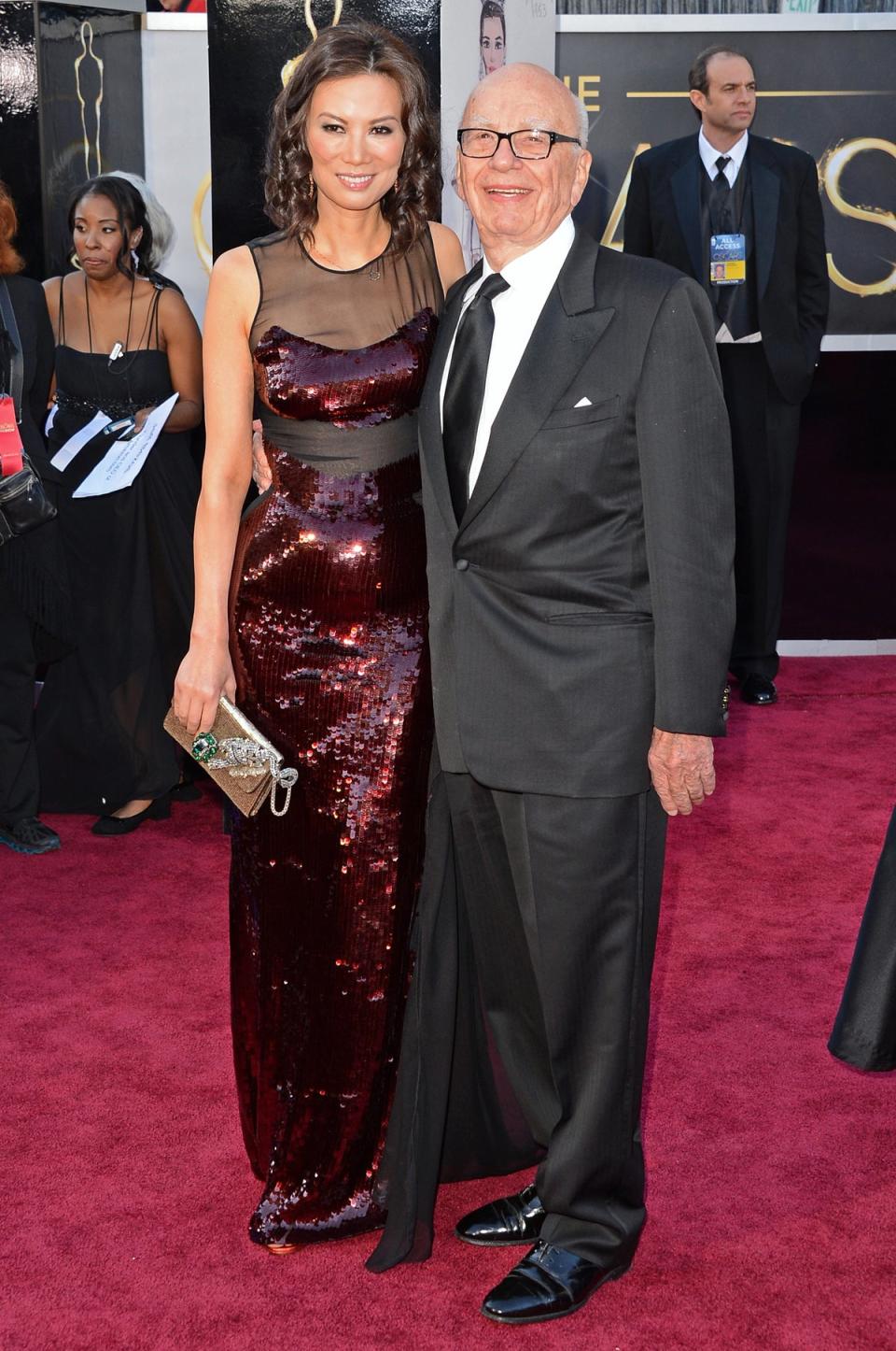 Rupert Murdoch (R) and Wendi Deng Murdoch arrives at the Oscars at Hollywood & Highland Center on February 24, 2013 (Getty Images)