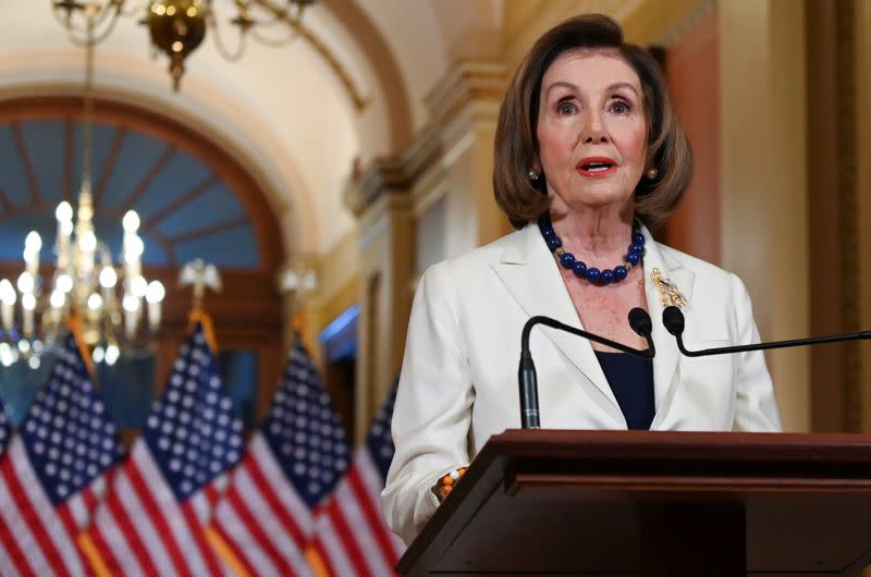 House Speaker Pelosi speaks about Trump impeachment inquiry on Capitol Hill in Washington