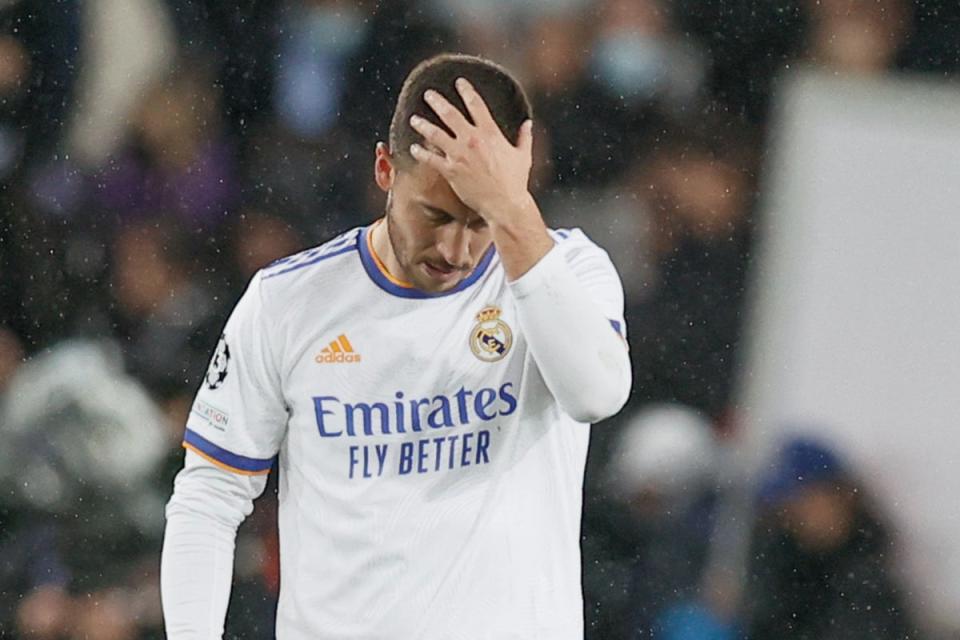 Hazard’s Real Madrid dream quickly became a nightmare due to persistent injury troubles (BELGA MAG/AFP via Getty Images)