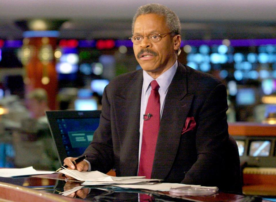 CNN anchorman Bernard Shaw, who died Sept. 7, at the network's Atlanta headquarters in a 2000 photo.