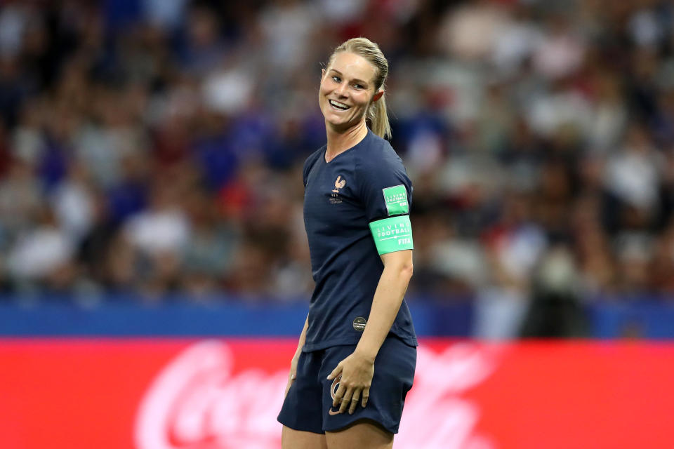 NICE, FRANCE - JUNE 12: Amandine Henry of France looks on during the 2019 FIFA Women's World Cup France group A match between France and Norway at Stade de Nice on June 12, 2019 in Nice, France. (Photo by Hannah Peters - FIFA/FIFA via Getty Images)