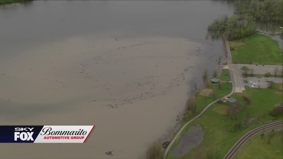 Flash flooding in St. Louis County after April 2, 2024 overnight storms. (Photo: SkyFOX powered by Bommarito Automotive Group)