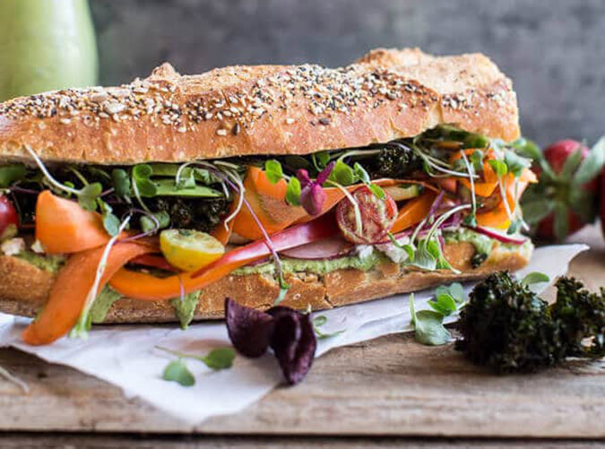 California Rainbow Veggie Sub