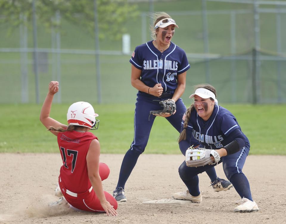 Bountiful and Salem Hills compete in the 5A semifinal game at the Cottonwood Complex in Murray on Wednesday, May 24, 2023. | Laura Seitz, Deseret News