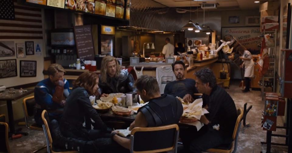 The Avengers, shawarma