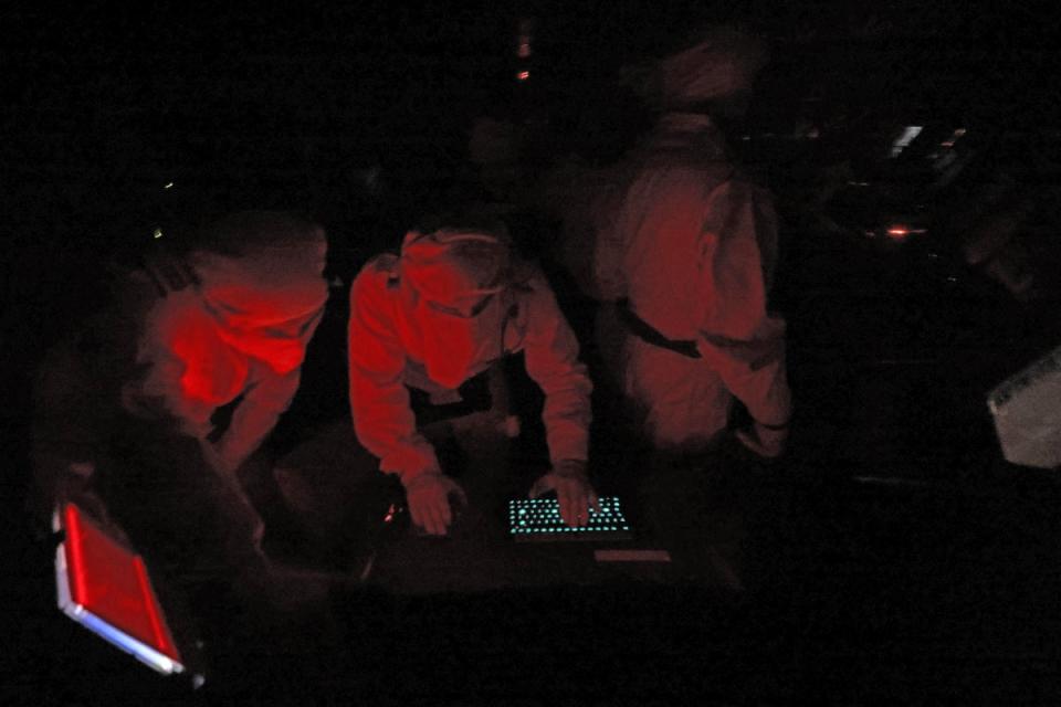 Crew on the HMS Diamond preparing to fire in the Red Sea (Ministry of Defence/PA)