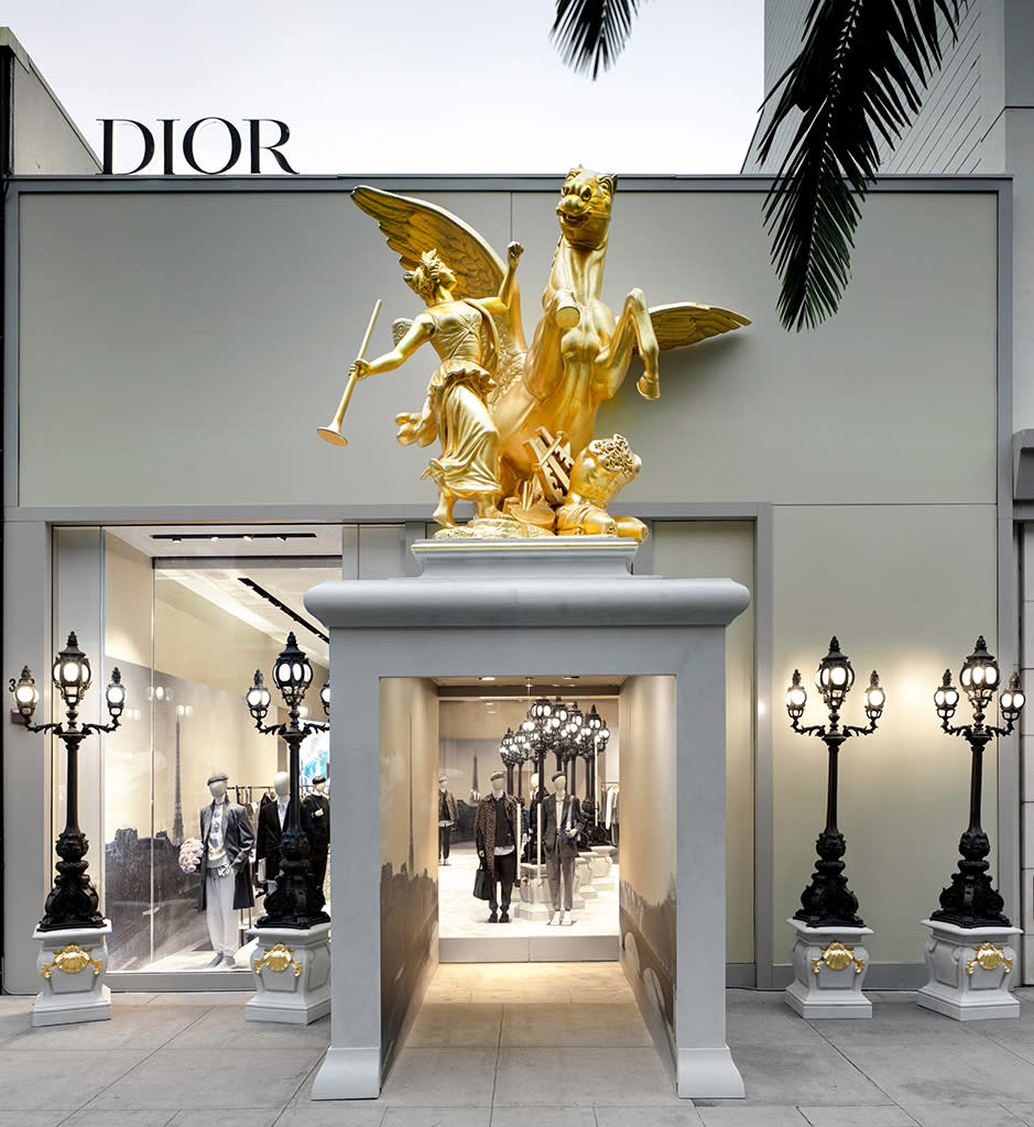 Outside the Dior Men’s pop-up on N. Rodeo Drive. - Credit: Erik Undehn